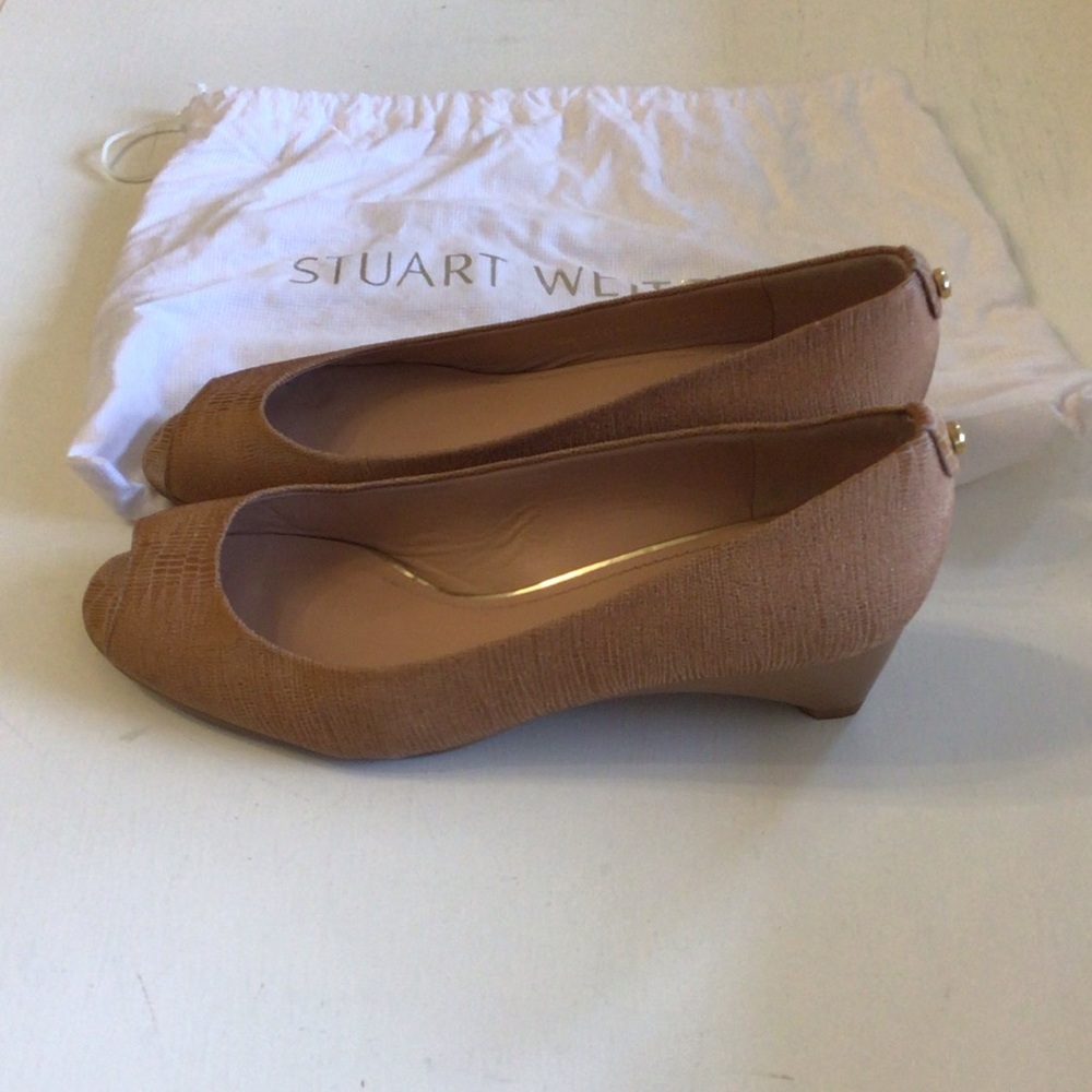 Stuart Weitzman Peep Toe Wedges Size  7.5